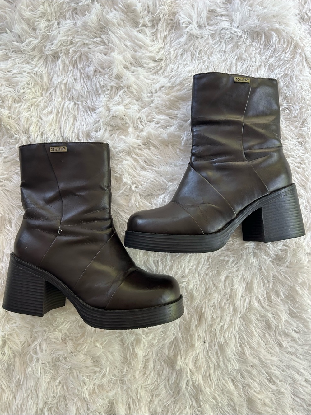 Vintage Y2K Mudd Lennex Brown Platform Boots 9.5